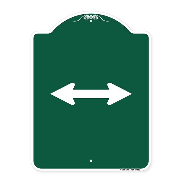 Signmission Designer Series Bidirectional Arrow Black, Green & White Aluminum Sign, 18" x 24", GW-1824-24312 A-DES-GW-1824-24312 - main